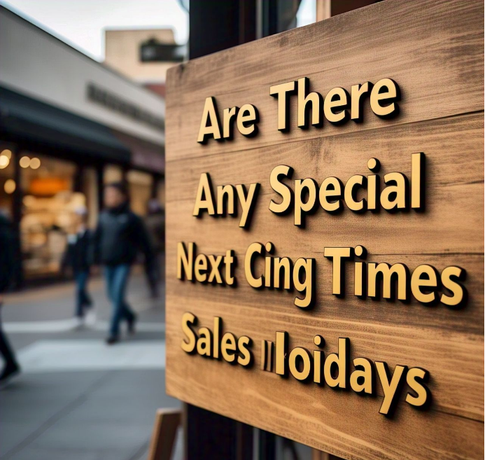 Are There Any Special Next Opening Times for Sales or Holidays?